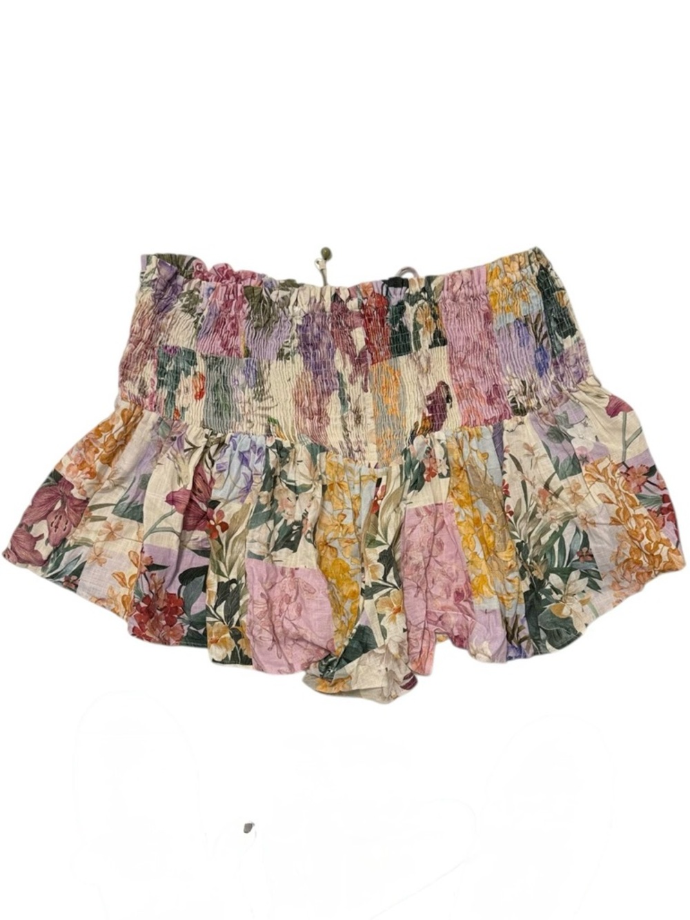 Zara NEW Blogger Fave Floral Multicolor High Waisted Flowy Linen Shorts - Picture 6 of 10